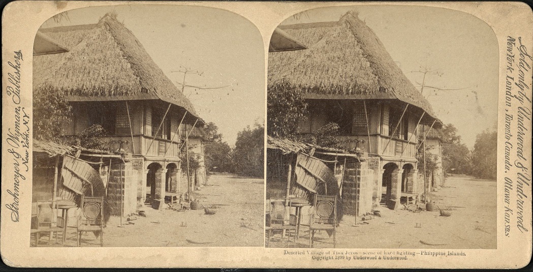 Deserted Village of Tina Jeros – scene of hard fighting – Philippine Islands.